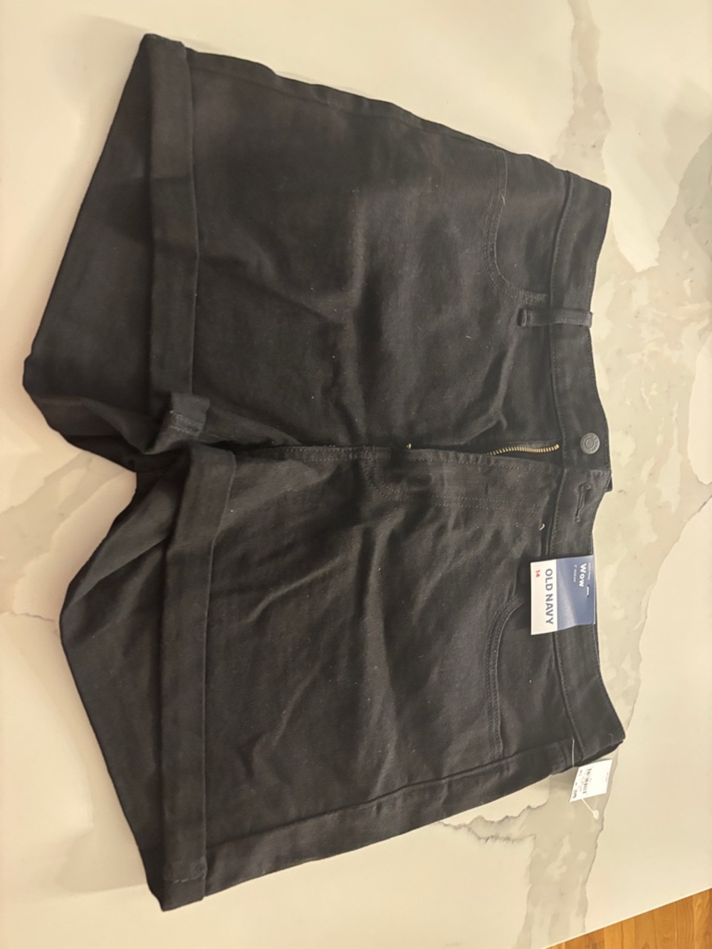 Old Navy Black Cuffed High-Rise Shorts